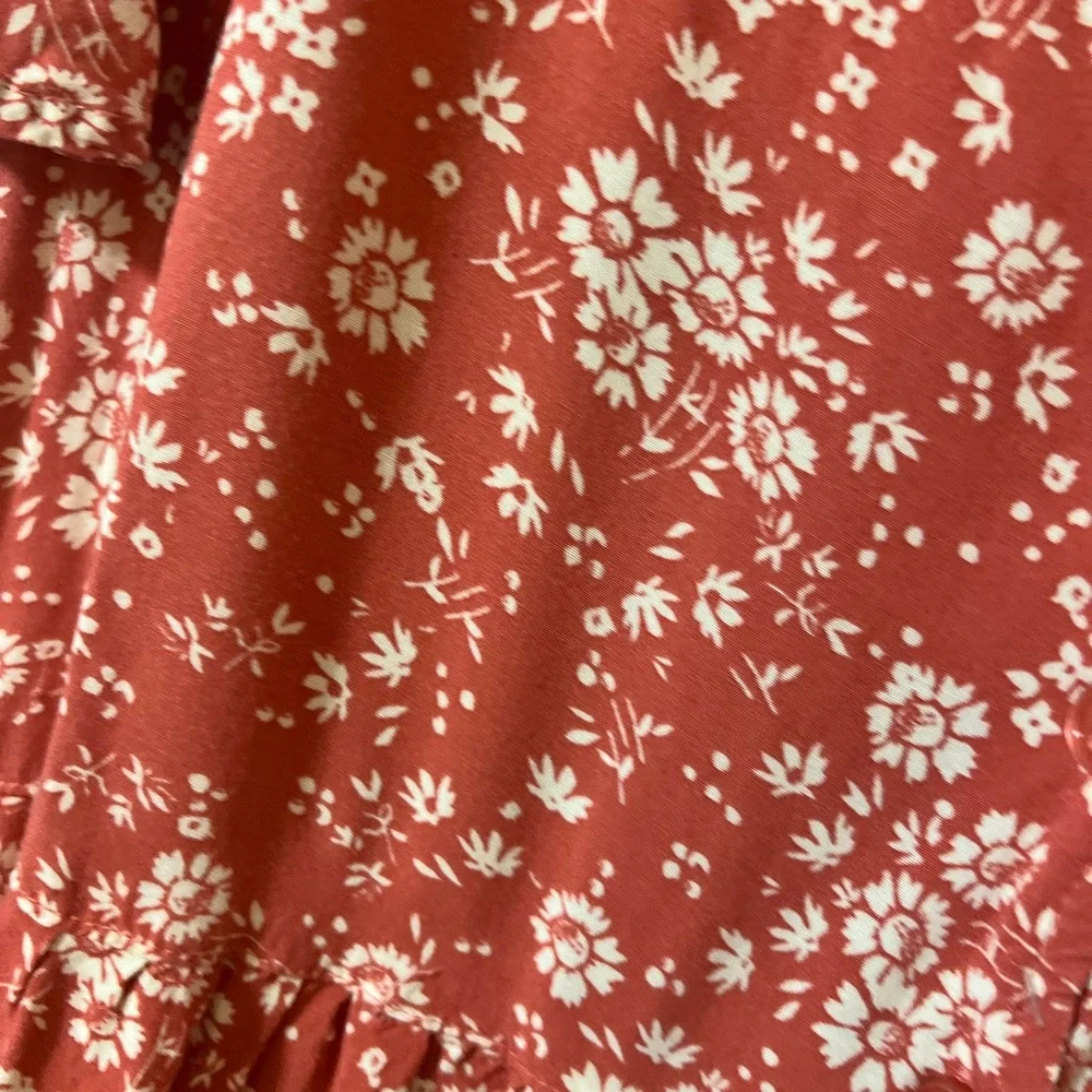 True Craft Brick Red Floral Dress - Picture 3 of 6